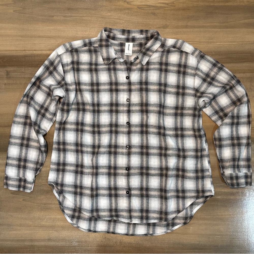 Abound Black and White Plaid Button-Down Shirt